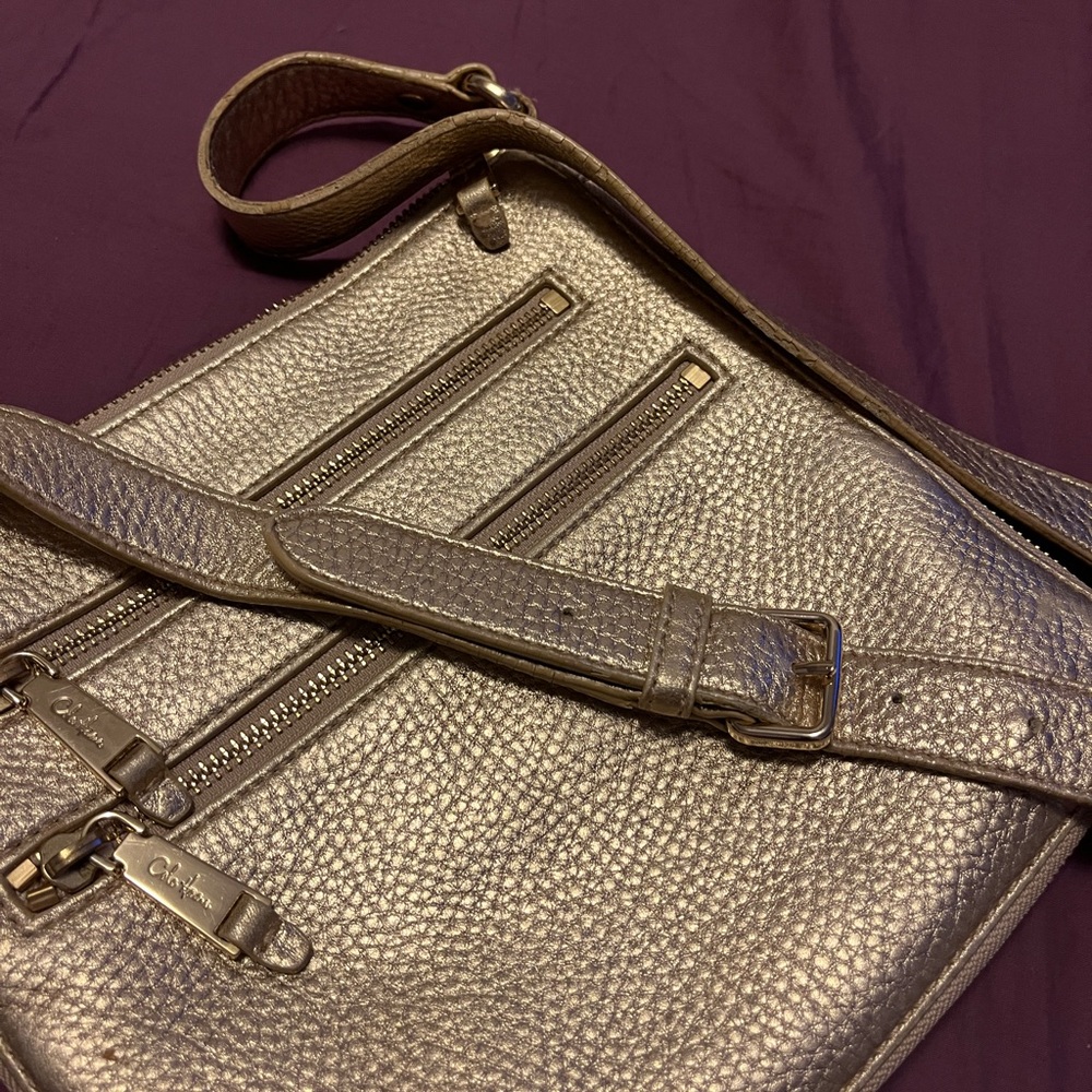 Leather Cole Haan Gold Crossbody (Expandable) Purse - Picture 5 of 9
